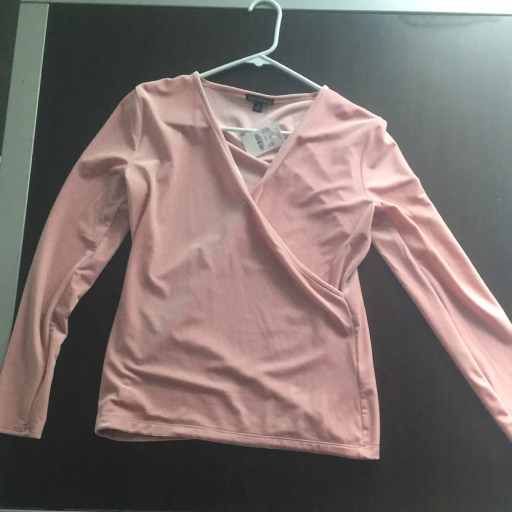 J Crew Velvet Long Sleeve Wrap Shirt